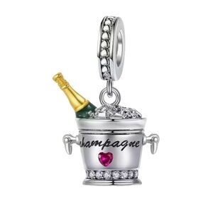 🌺 S925 Champagne Celebration Dangle Charm - Pandora Style